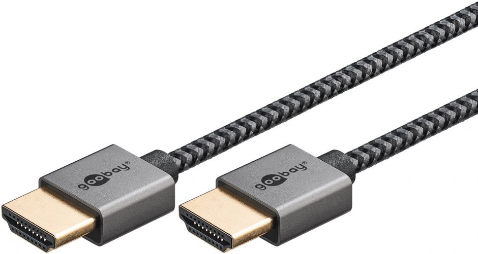 Cablu Slim High Speed HDMI 4K60Hz T-T 2m brodat, Goobay G75753